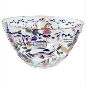 VTG “AMELIA" Hand-painted Optic Crystal Bowl W/
22k accents DISCONTINUED 11”